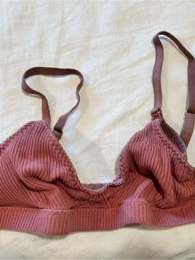 juem Nursing Women’s Ribbed Wireless Bralette in Dusty Rose